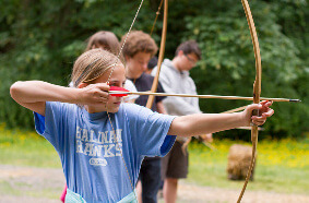 Kids Learning Archery