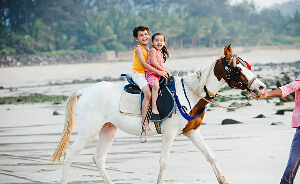 Kids Learning horse riding